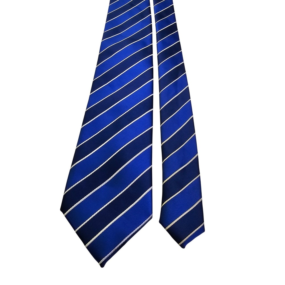 Sparks John Sparks Men's Blue Stripe Silk Blend Necktie Handmade